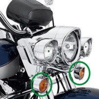 H-D STYLE VISOR STYLE TURNSIGNAL TRIM RINGS  991049